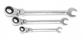 На сайте Трейдимпорт можно недорого купить Ключ комбинированный трещоточный с шарниром 18мм Partner PA-3018F. 