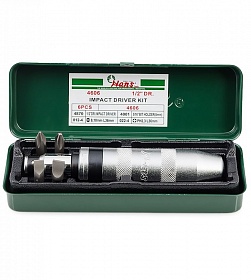 На сайте Трейдимпорт можно недорого купить Ударная отвертка с битами 1/2" Hans 4606. 